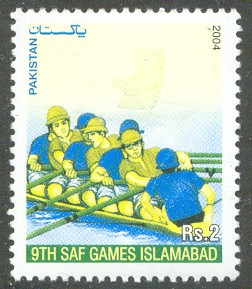 stamp pak 2004 march 29th saf games islamabad mi 1197 8 without red colour