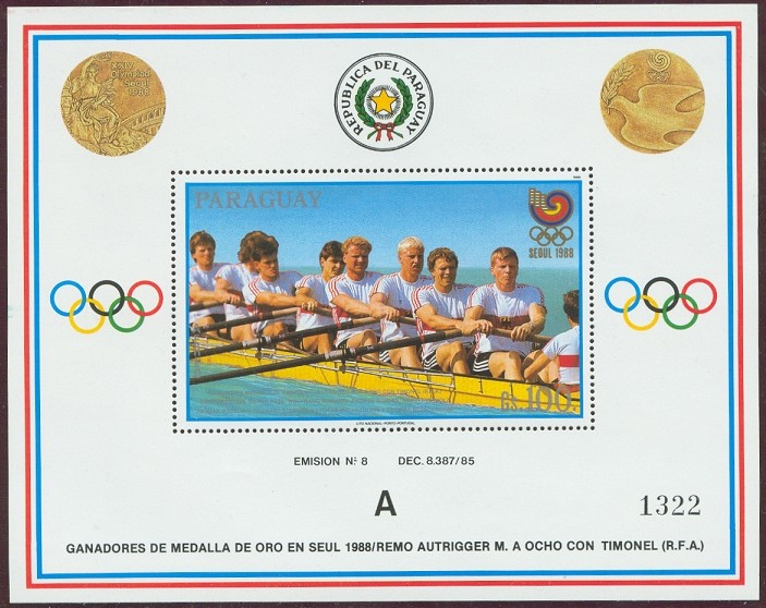 stamp par 1989 march 8th og seoul ss mi bl. 455 with letter a ger 8 olympic champion 