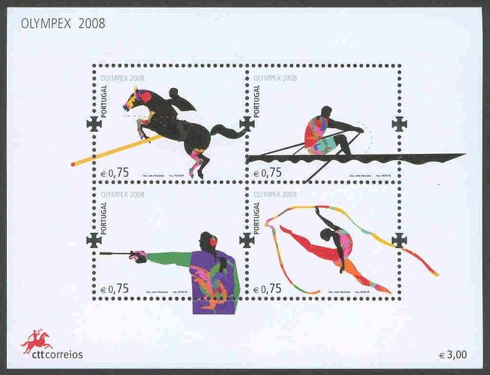 stamp por 2008 apr. 30th mi bl. 265 ss olympex