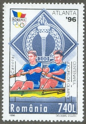 stamp rom 1996 july 12th og atlanta mi 5197 two sweep oar rowers 