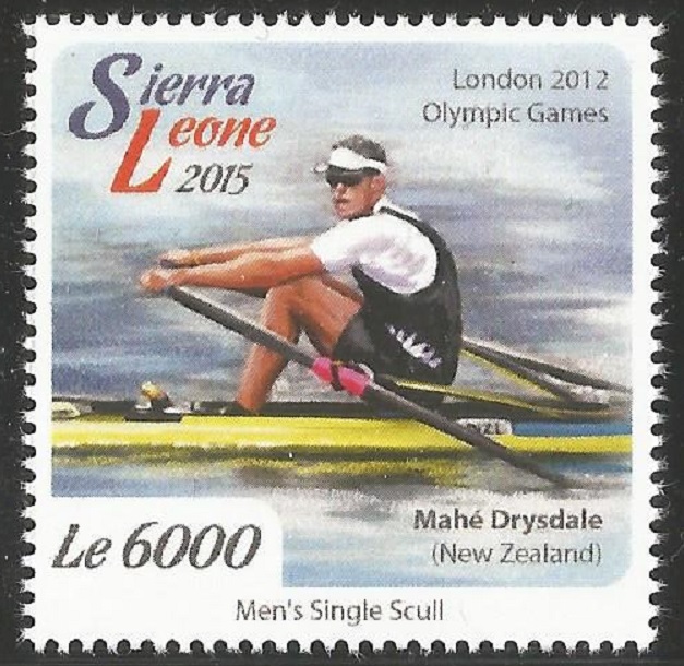 Stamp SLE 2015 OG London Mahé Drysdale NZL M1X gold medal winner