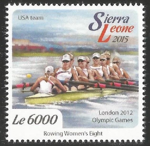 Stamp SLE 2015 OG London USA W8 gold medal winner crew