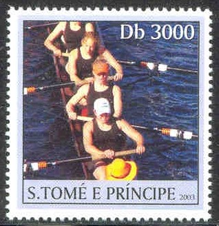 stamp stp 2003 apr. 1st og athens 2004 mi 2176 five female sweep oar rowers with cox 