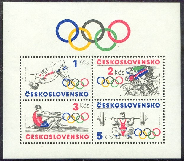 stamp tch 1984 sept. 9th ss the olympic idea mi bl. 60 with mi 2784 