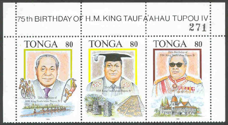 stamp tga 1993 july 1st king s 75th birthday mi 1293 se tenant with mi 1291 1292 8 