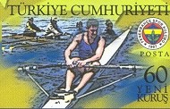 stamp tur 2007 may 3rd fenerbahce sport club istanbul 100th anniversary mi 3578 single sculler and club emblem 