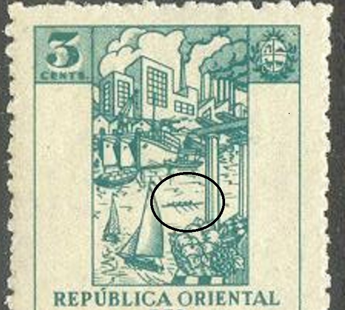 stamp uru 1948 oct. 9th mi 740 exposition of industry and agriculture paysandu detail