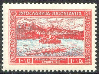 stamp yug 1932 sept. 2nd erc bled mi 244 4