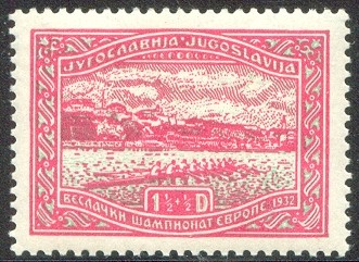 stamp yug 1932 sept. 2nd erc bled mi 245 8 