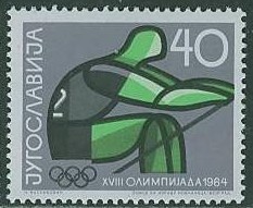 stamp yug 1964 july 1st mi 1078 og tokyo