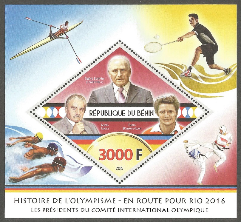 Stamp BEN 2015 unorthorized OG Rio de Janeiro Presidents of the IOC