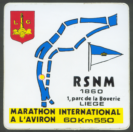 sticker bel liege international rowing marathon 6055 km