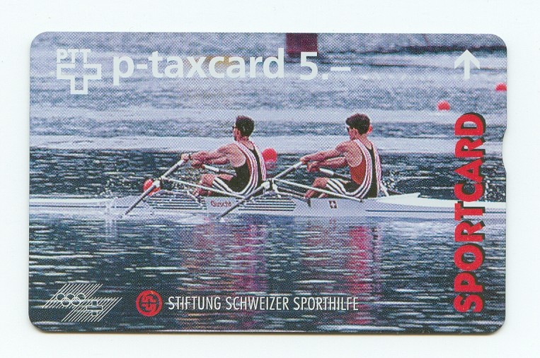 tc sui 1996 oct. schweizer sporthilfe sportcard no. 58 og atlanta 1500 issued gier brothers winner of lm2x wrc 1995 os 1996 
