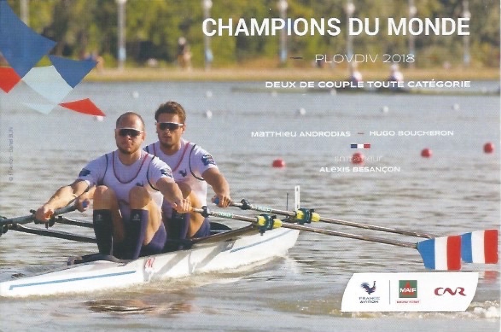 Crew card FRA 2018 WRC Plovdiv M2X gold medal winners Matthieu Androdias Hugo Boucheron FRA