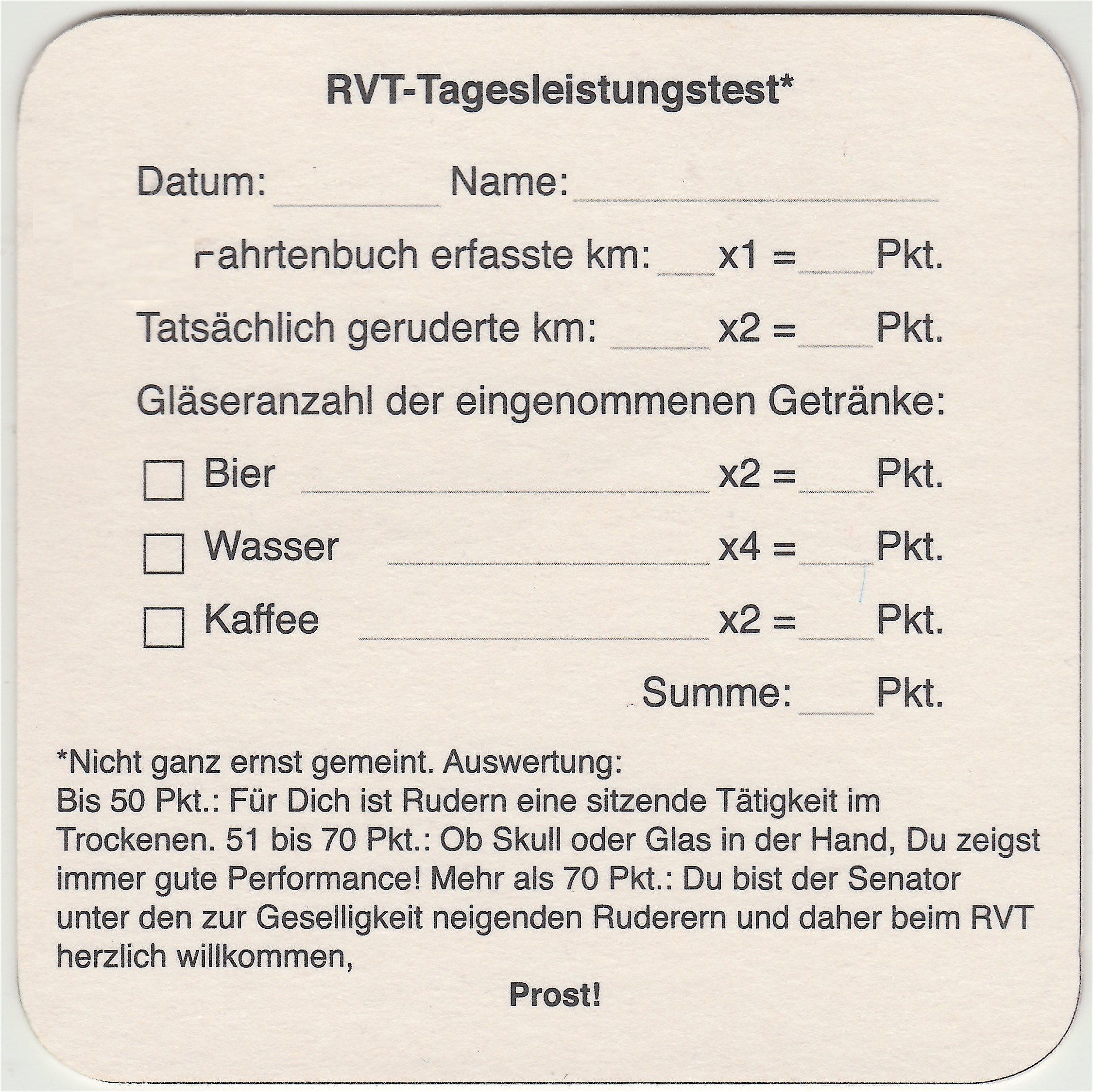 Beer mat GER Hamburg Ruderverein an den Teichwiesen reverse