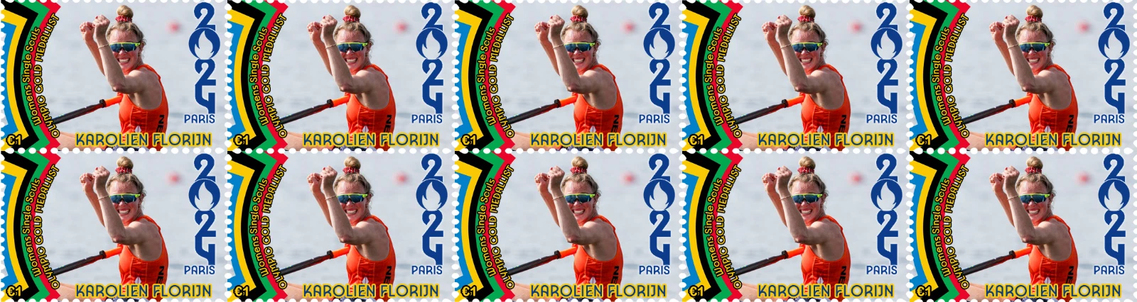 Cinderella AUS OG Paris 2024 W1X gold medal winner Karolien Florijn NED
