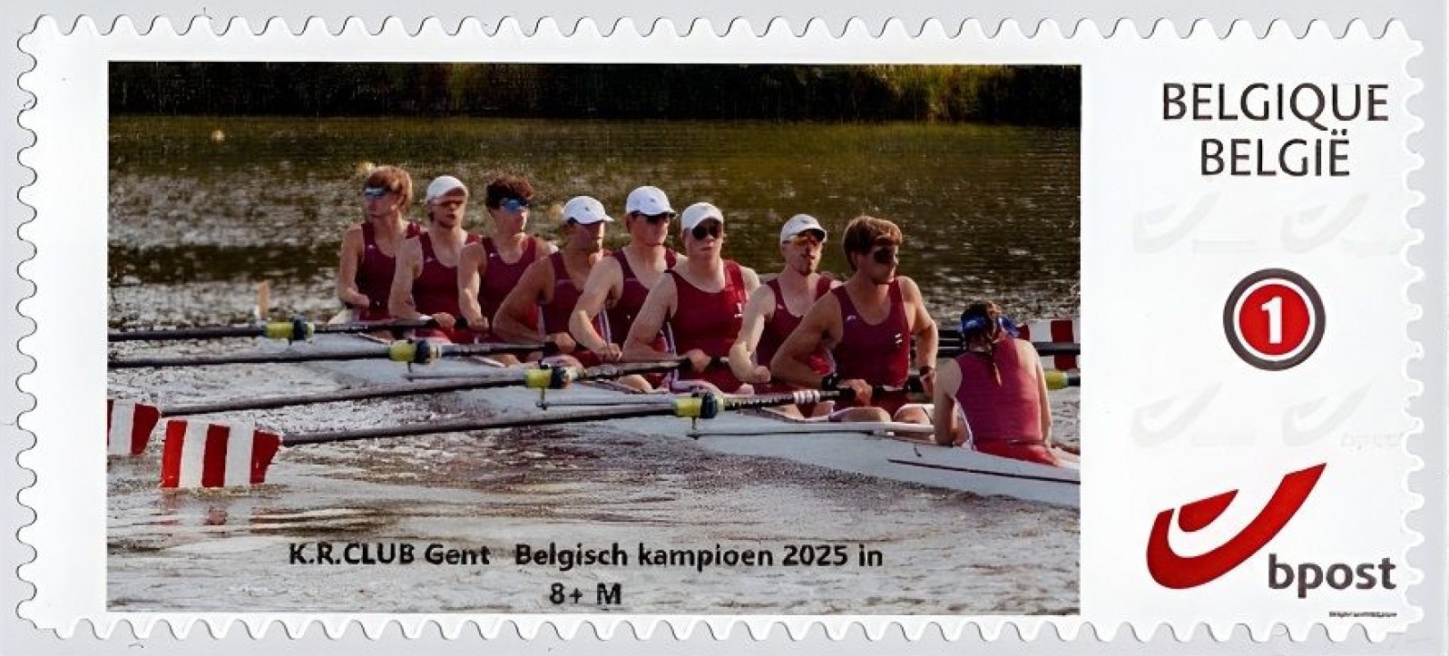 Stamp BEL 2025 personalized issue K.R. Club Ghent Belgian national championships winner M8