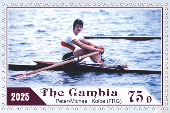 Stamp GAM 2025 OG Montreal M1X silver medal winner Peter Michael Kolbe GER