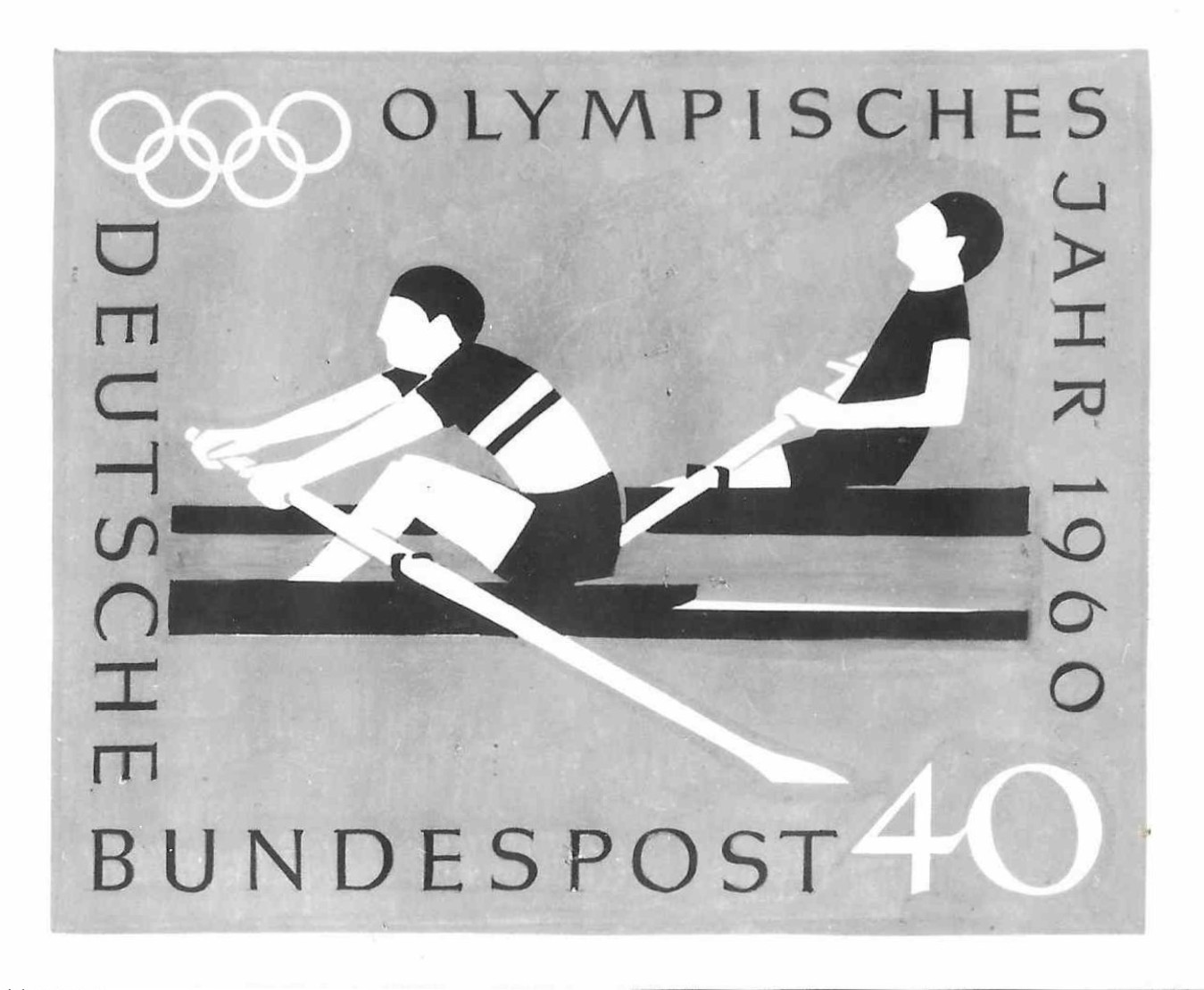 Stamp GER 1960 bw photo of unissued design