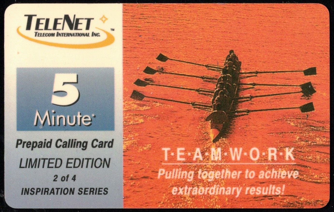TC CAN TELENET 5 Minute Teamwork No. 2 of a set of 4 unused motivation prepaid cards